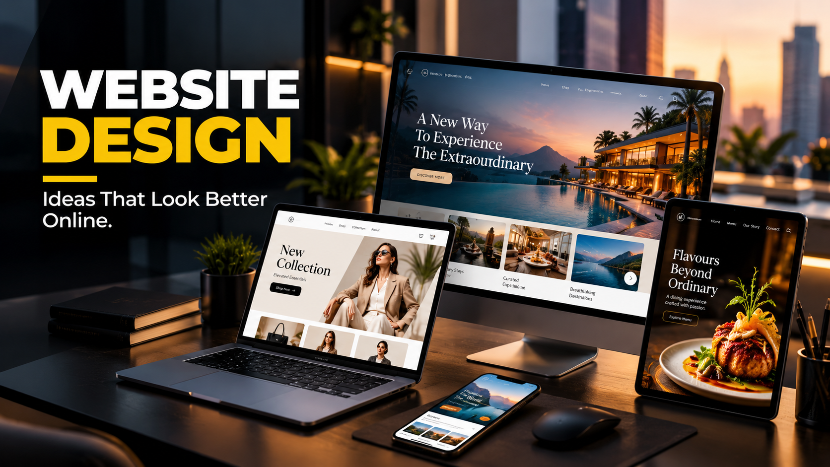 Website design and development workspace showcase